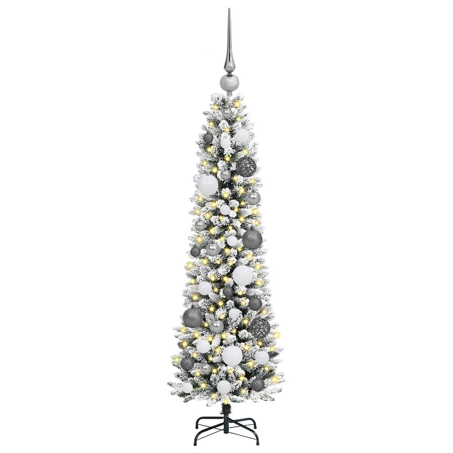 Kunstkerstboom Wit 120 cm PVC en Metaal en Plastic