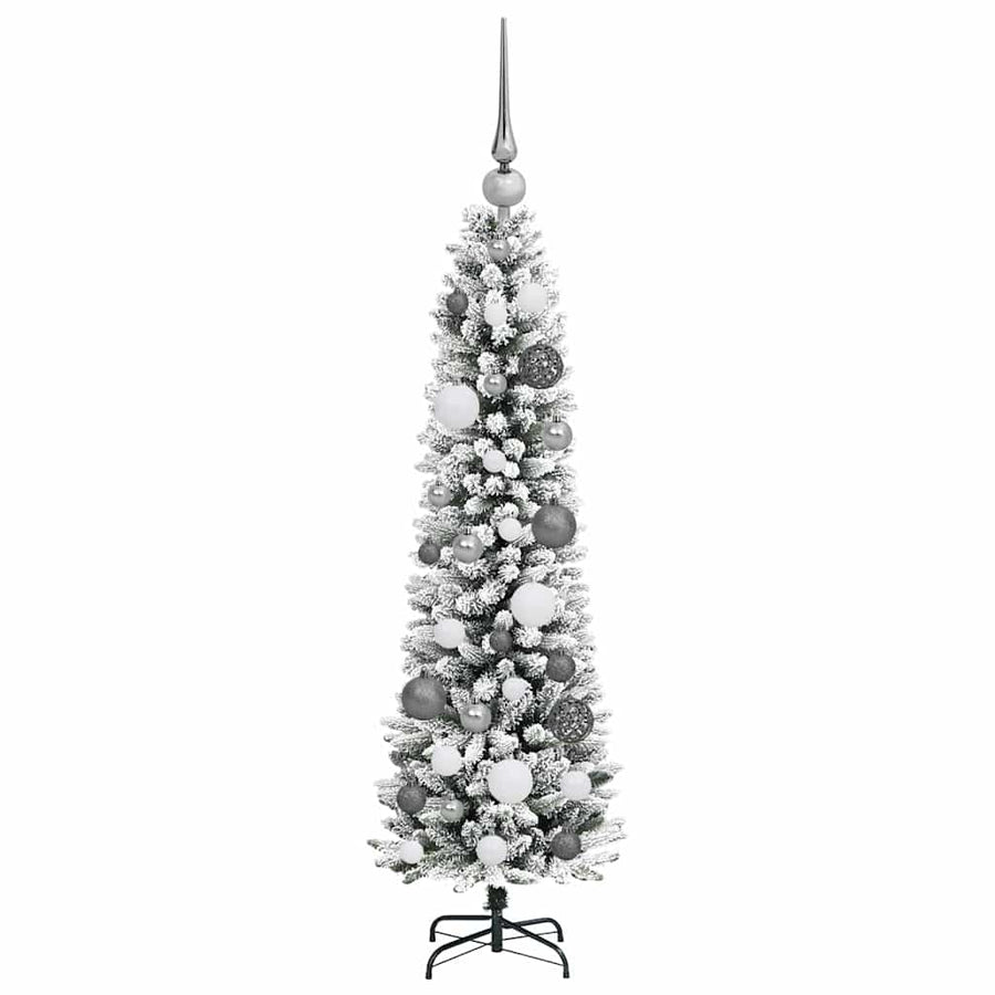 Kunstkerstboom Wit 120 cm PVC en Metaal en Plastic