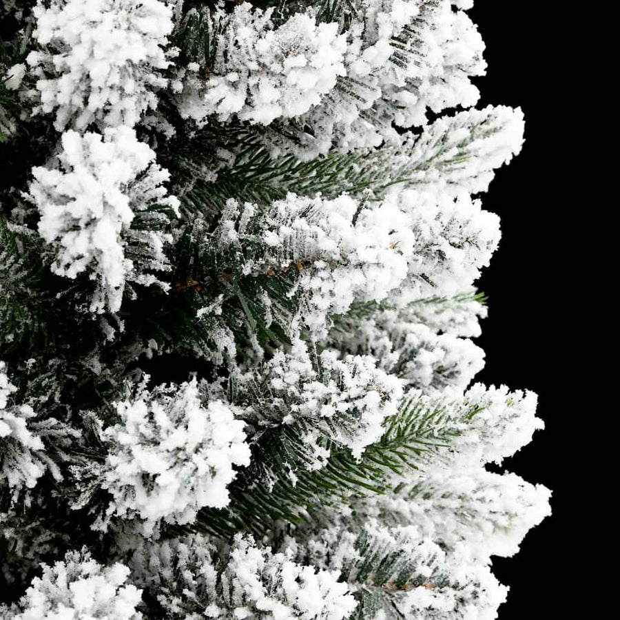 Kunstkerstboom Groen en wit 120 cm PVC en Metaal en Plastic