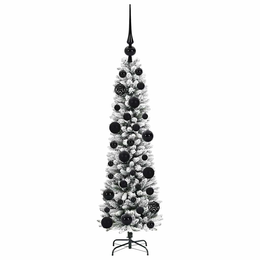 Kunstkerstboom Groen en wit 120 cm PVC en Metaal en Plastic