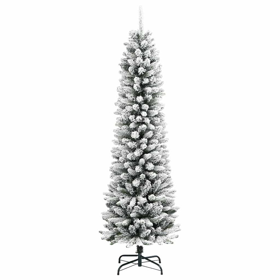 Kunstkerstboom Groen en wit 120 cm PVC en Metaal en Plastic