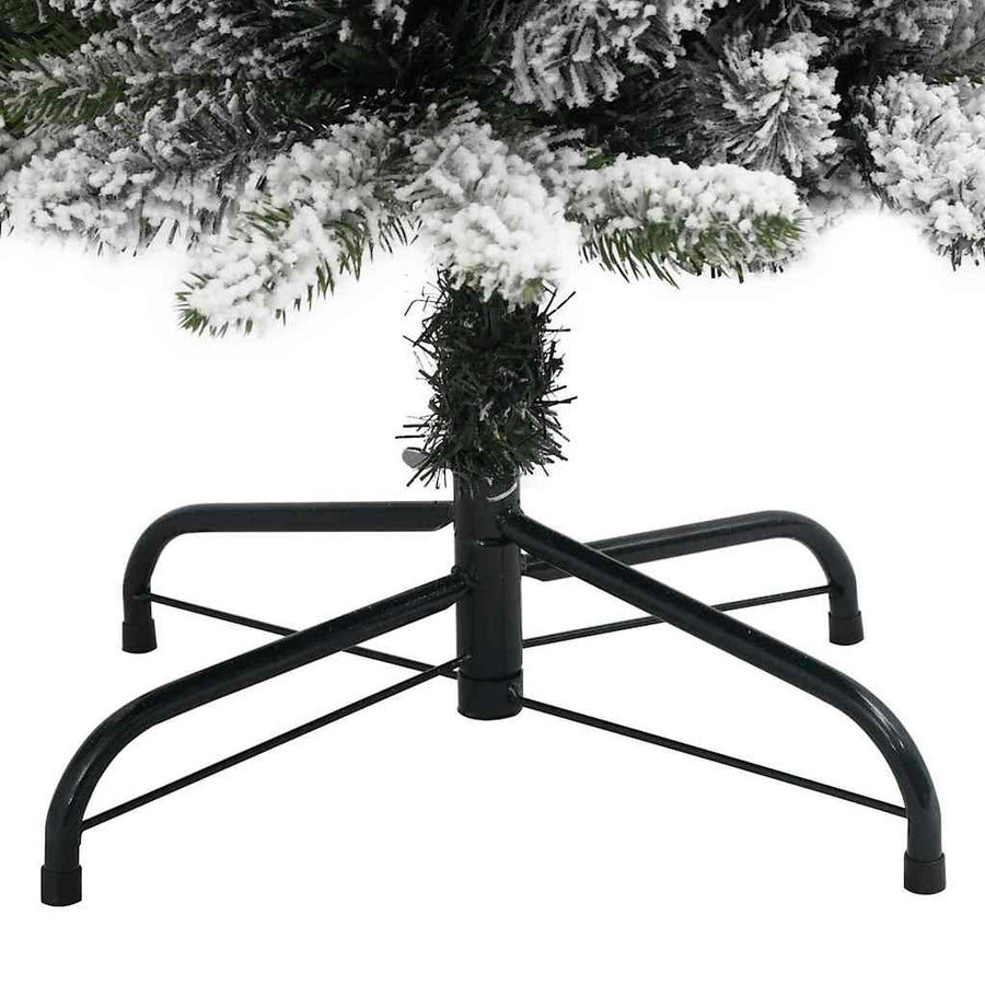 Kunstkerstboom Groen en wit 150 cm PVC en Metaal en Plastic