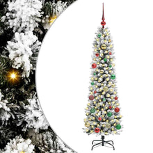 Kunstkerstboom Groen en wit 150 cm PVC en Metaal en Plastic
