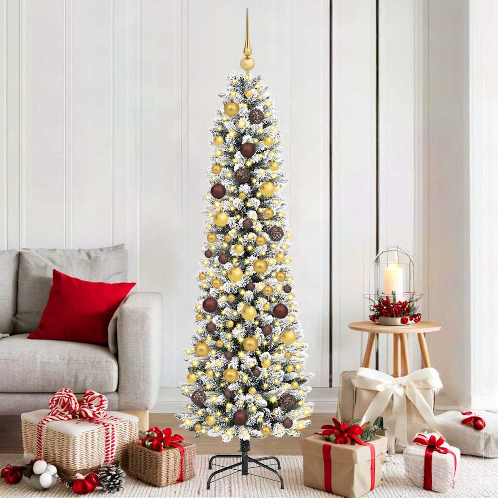 Kunstkerstboom Wit 180 cm PVC en Metaal en Plastic