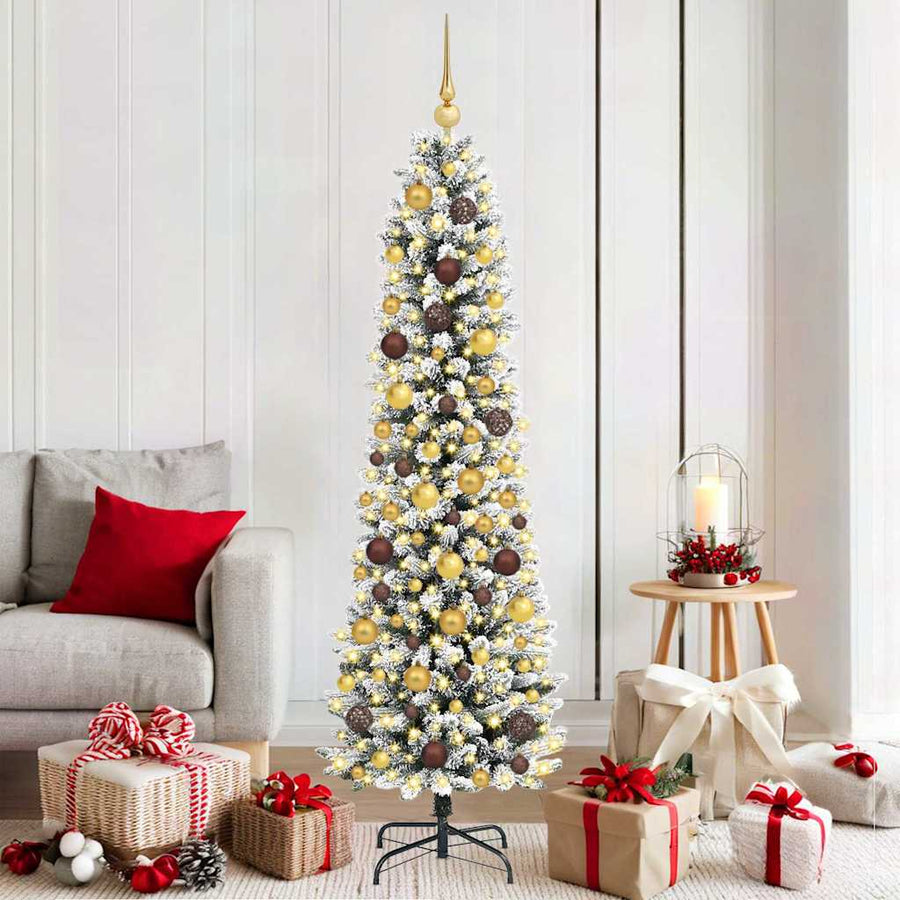 Kunstkerstboom Wit 180 cm PVC en Metaal en Plastic