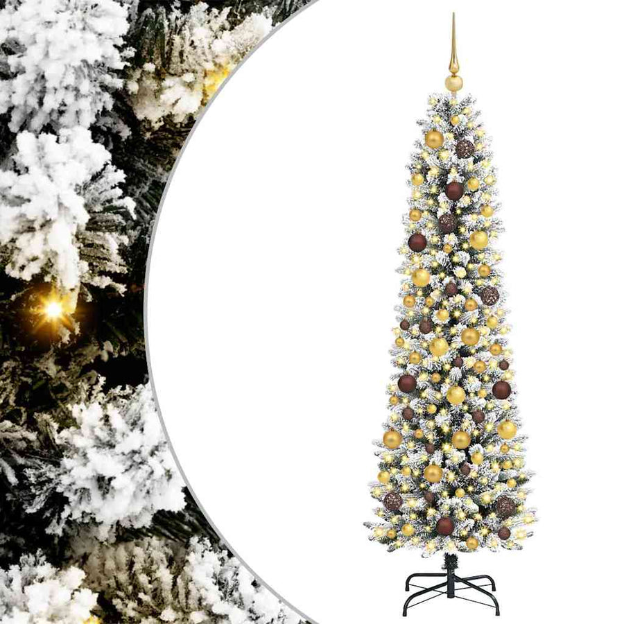 Kunstkerstboom Wit 180 cm PVC en Metaal en Plastic