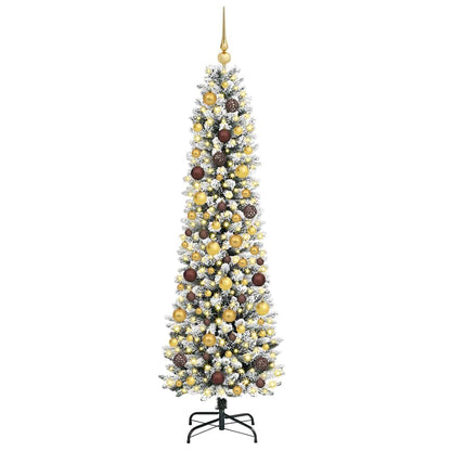 Kunstkerstboom Wit 180 cm PVC en Metaal en Plastic