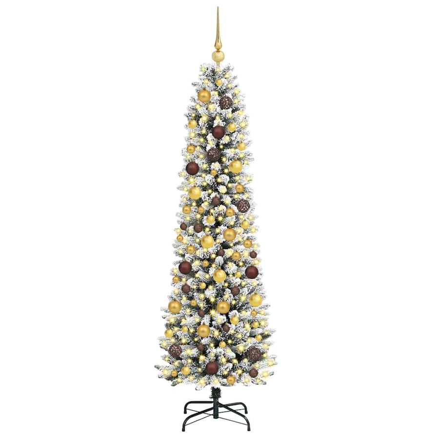 Kunstkerstboom Wit 180 cm PVC en Metaal en Plastic