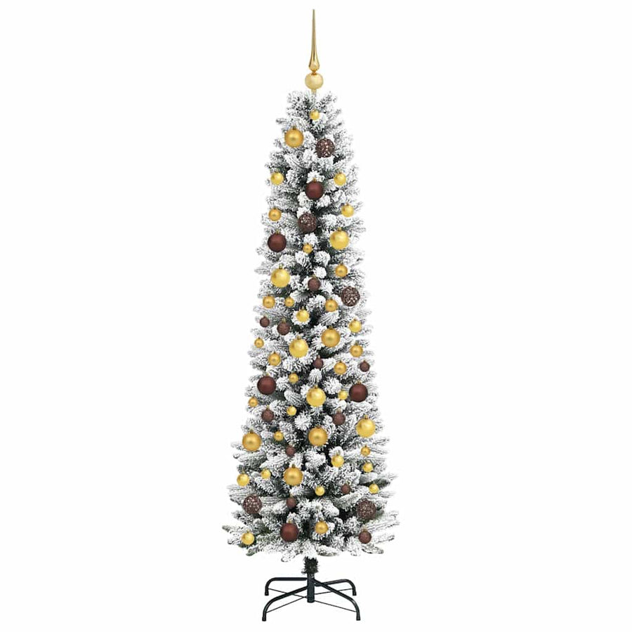 Kunstkerstboom Wit 180 cm PVC en Metaal en Plastic