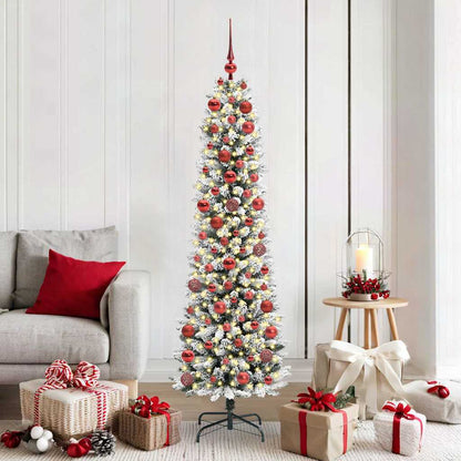 Kunstkerstboom with LEDs met standaard Wit 180cm PVC