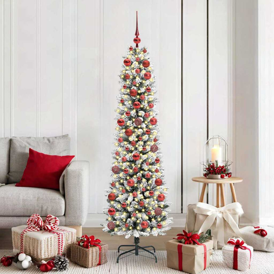Kunstkerstboom with LEDs met standaard Wit 180cm PVC