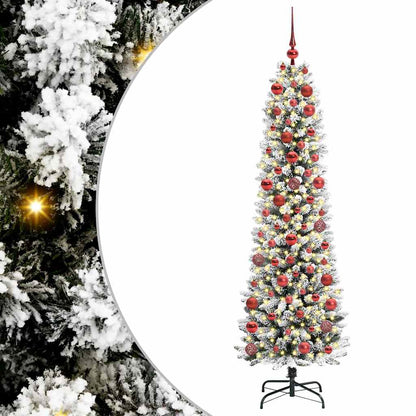 Kunstkerstboom with LEDs met standaard Wit 180cm PVC