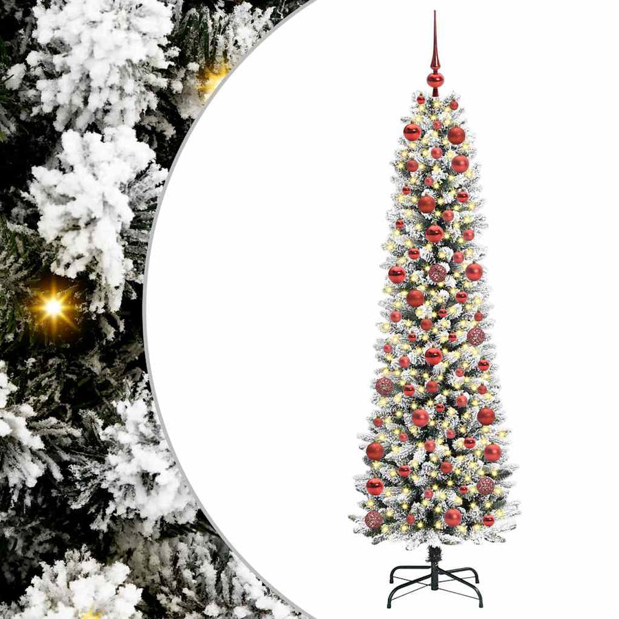 Kunstkerstboom with LEDs met standaard Wit 180cm PVC