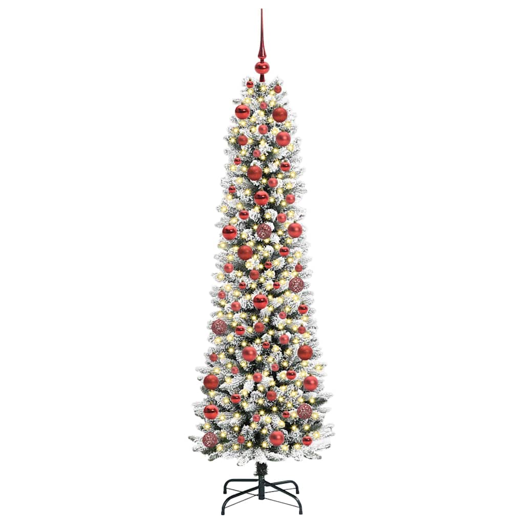 Kunstkerstboom with LEDs met standaard Wit 180cm PVC
