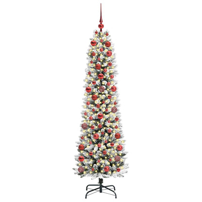 Kunstkerstboom with LEDs met standaard Wit 180cm PVC