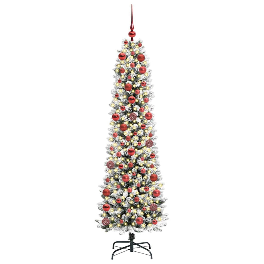 Kunstkerstboom with LEDs met standaard Wit 180cm PVC
