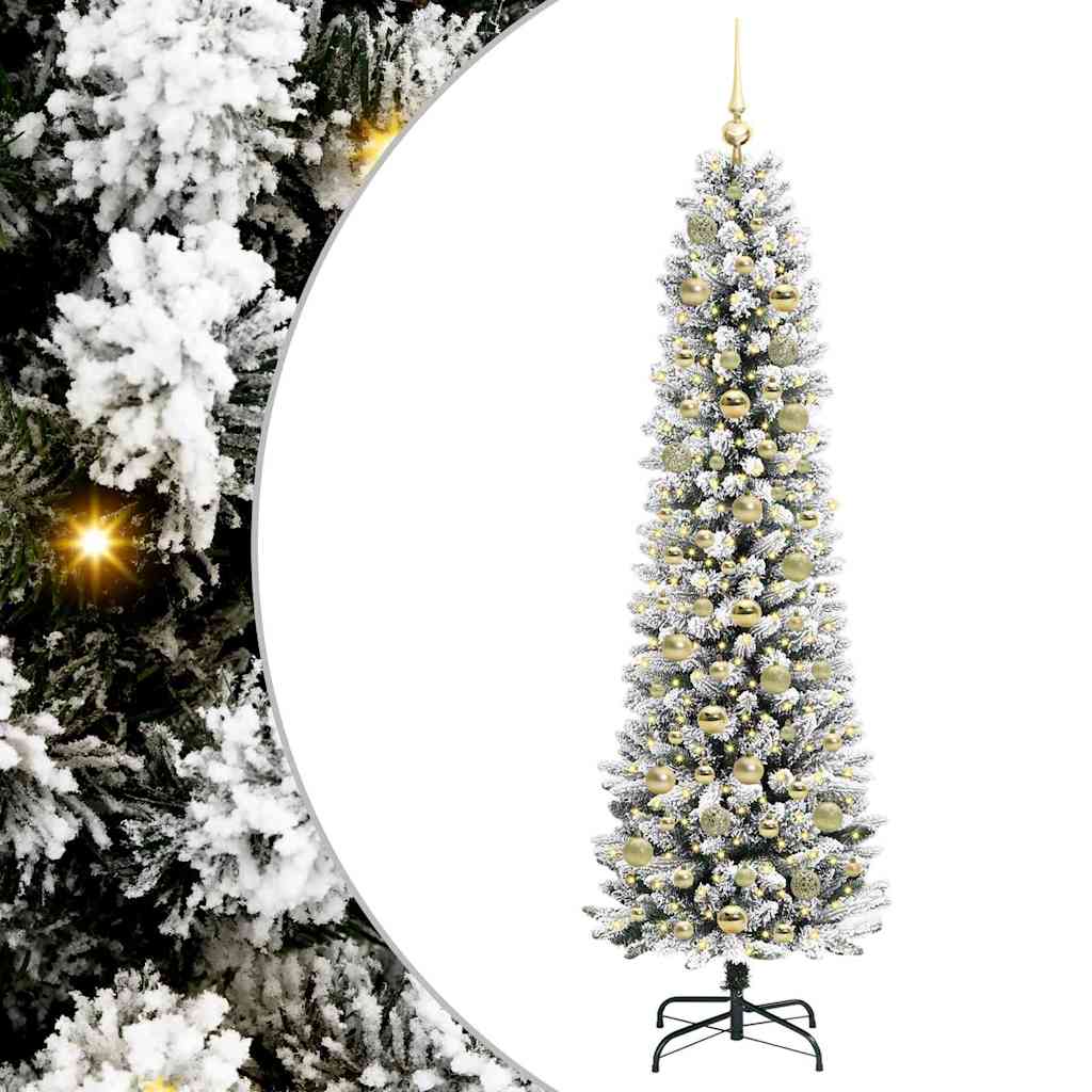 Kunstkerstboom Wit 180 cm PVC en Metaal en Plastic