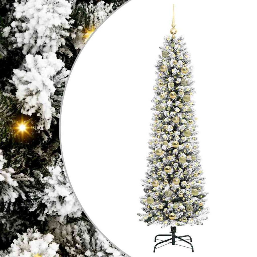 Kunstkerstboom Wit 180 cm PVC en Metaal en Plastic