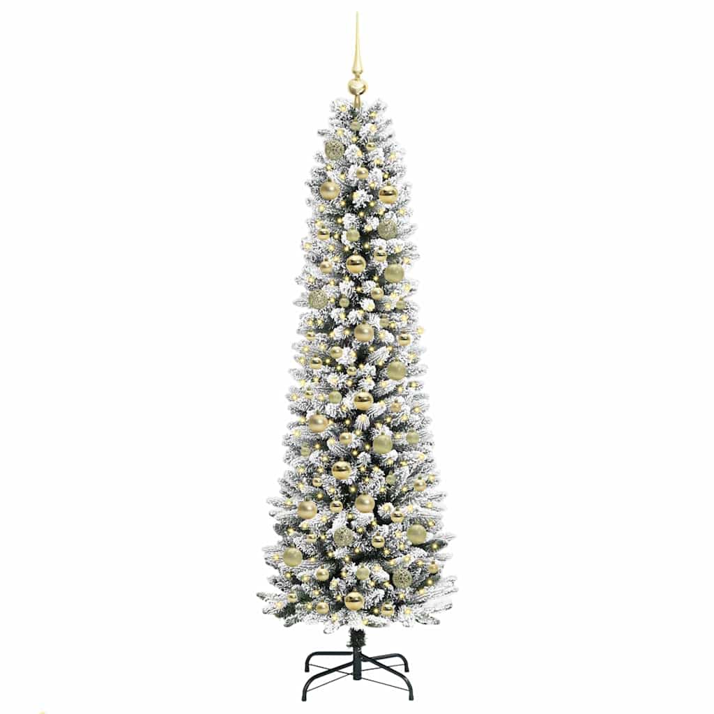 Kunstkerstboom Wit 180 cm PVC en Metaal en Plastic
