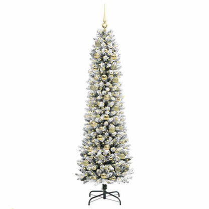 Kunstkerstboom Wit 180 cm PVC en Metaal en Plastic