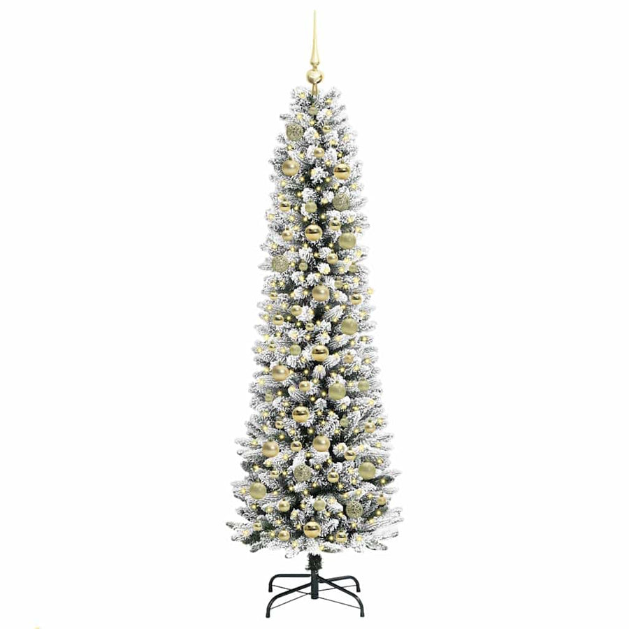 Kunstkerstboom Wit 180 cm PVC en Metaal en Plastic