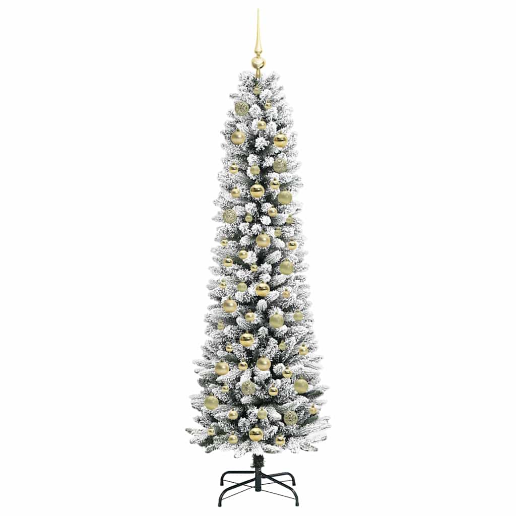 Kunstkerstboom Wit 180 cm PVC en Metaal en Plastic