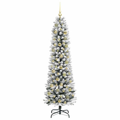 Kunstkerstboom Wit 180 cm PVC en Metaal en Plastic
