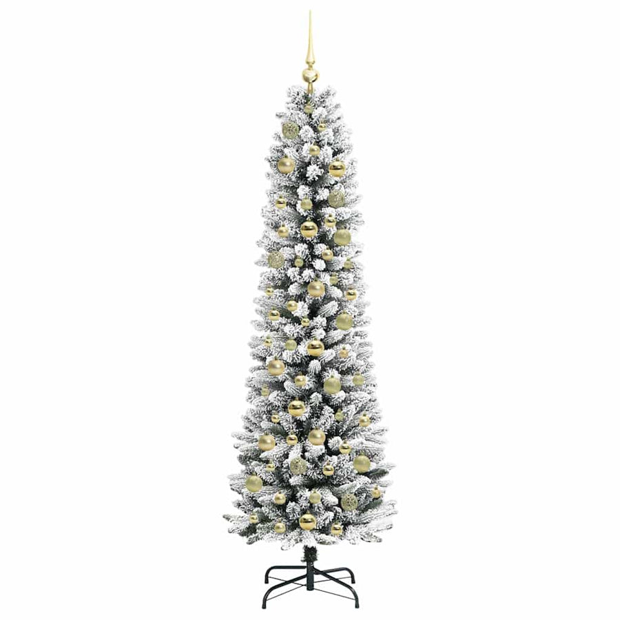 Kunstkerstboom Wit 180 cm PVC en Metaal en Plastic