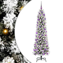 Kunstkerstboom Groen en wit 180 cm PVC en Metaal en Plastic