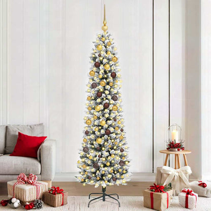 Kunstkerstboom Wit 210 cm PVC en Metaal en Plastic