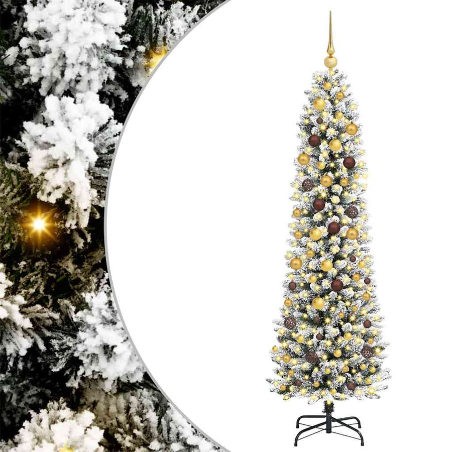 Kunstkerstboom Wit 210 cm PVC en Metaal en Plastic