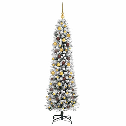 Kunstkerstboom Wit 210 cm PVC en Metaal en Plastic