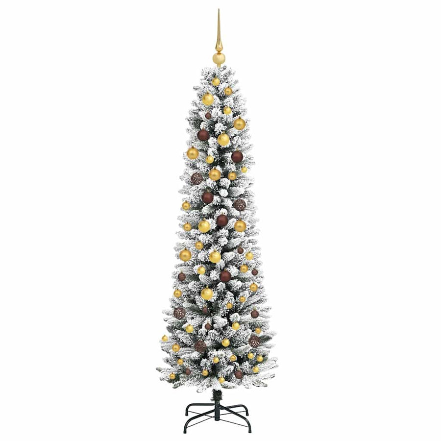 Kunstkerstboom Wit 210 cm PVC en Metaal en Plastic