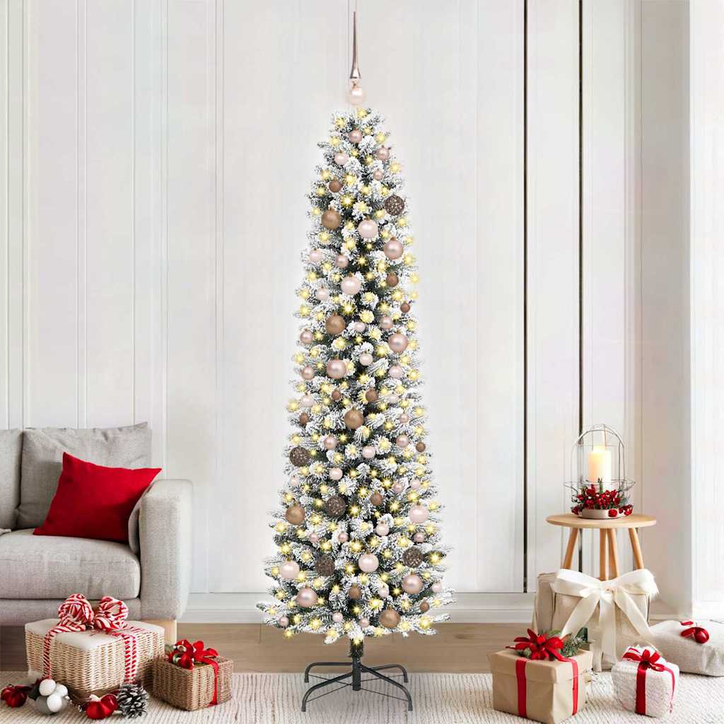 Kunstkerstboom Wit 210 cm PVC en Metaal en Plastic