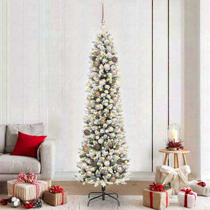 Kunstkerstboom Wit 210 cm PVC en Metaal en Plastic