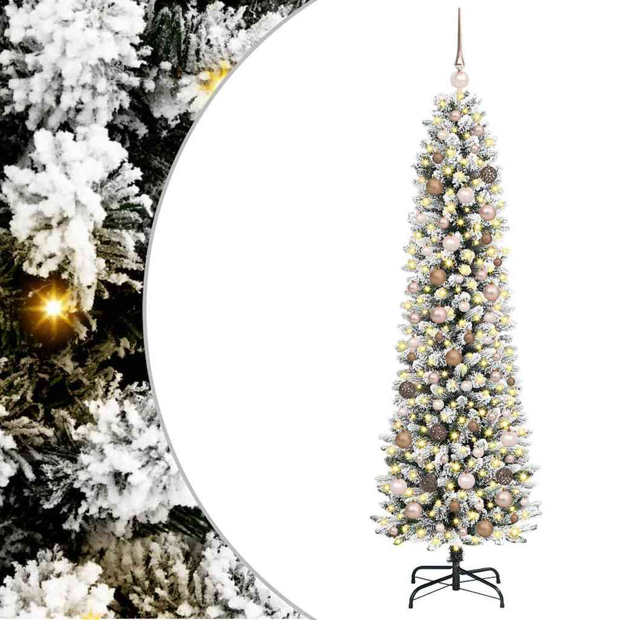 Kunstkerstboom Wit 210 cm PVC en Metaal en Plastic