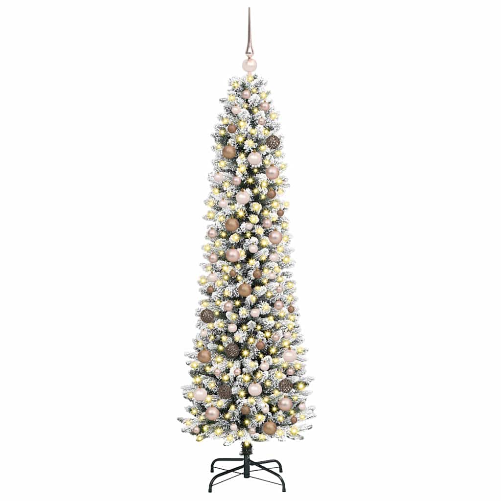 Kunstkerstboom Wit 210 cm PVC en Metaal en Plastic