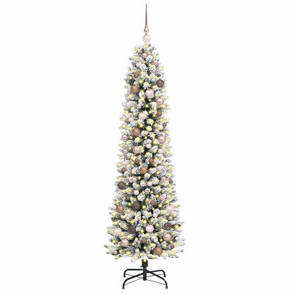 Kunstkerstboom Wit 210 cm PVC en Metaal en Plastic
