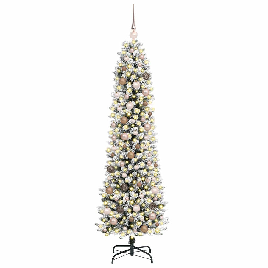 Kunstkerstboom Wit 210 cm PVC en Metaal en Plastic