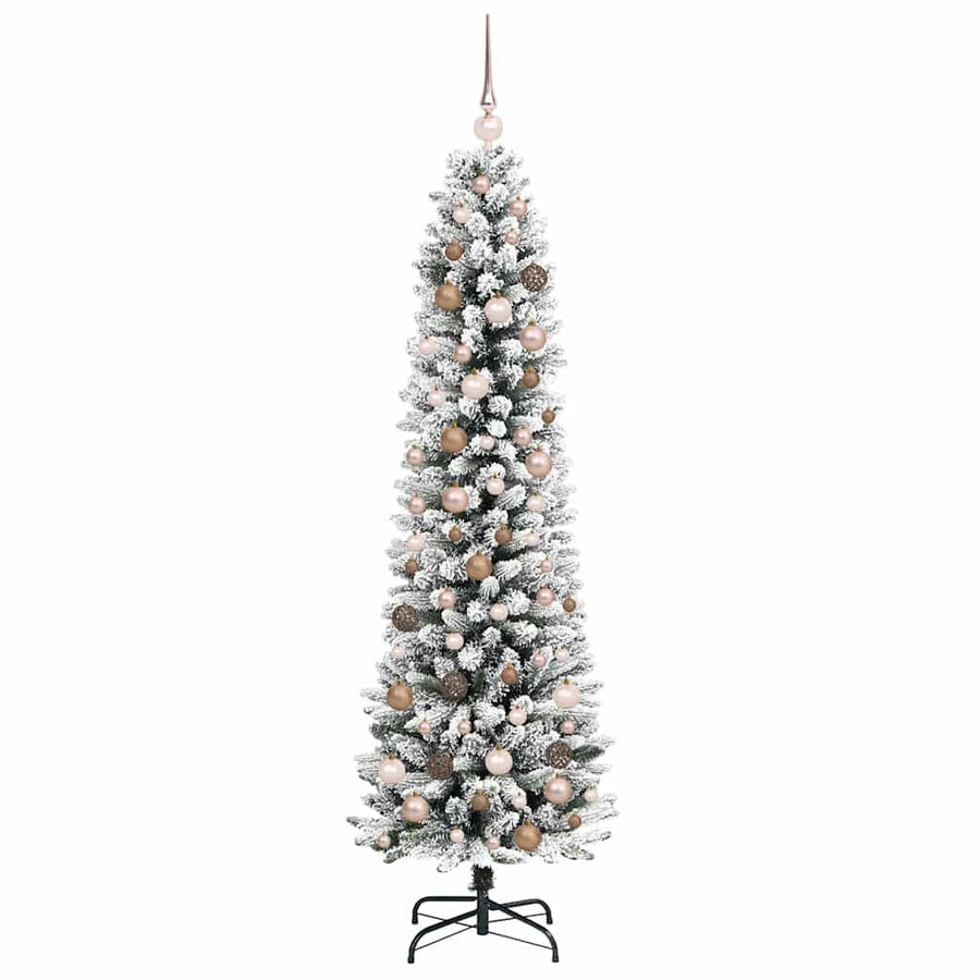 Kunstkerstboom Wit 210 cm PVC en Metaal en Plastic