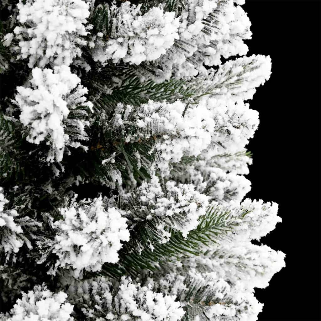 Kunstkerstboom Met 300 Led Wit Pvc En Metaal En Plastic 210 cm met LEDs en witte/grijze ballen