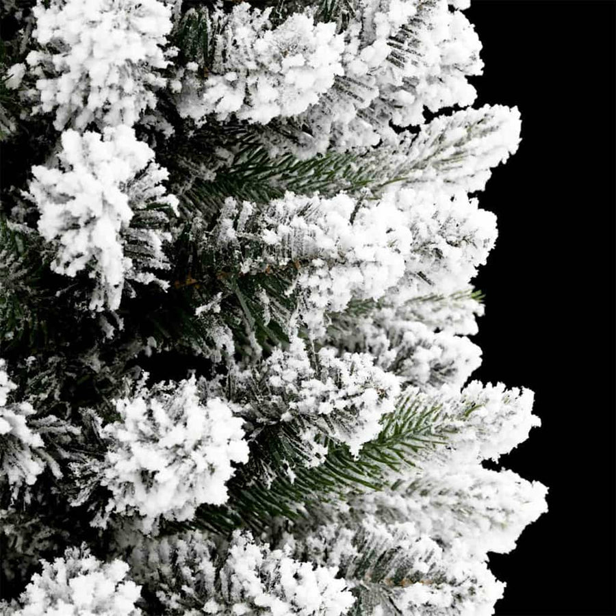 Kunstkerstboom Met 300 Led Wit Pvc En Metaal En Plastic 210 cm met LEDs en witte/grijze ballen
