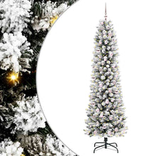 Kunstkerstboom Groen en wit 210 cm PVC en Metaal en Plastic