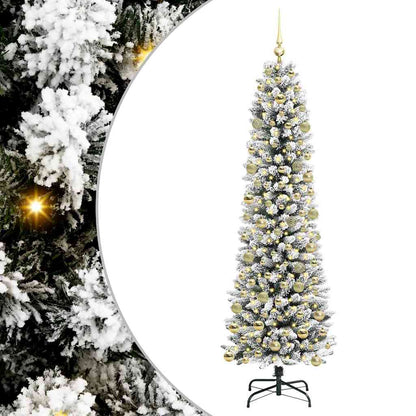 Kunstkerstboom Wit 210 cm PVC en Metaal en Plastic