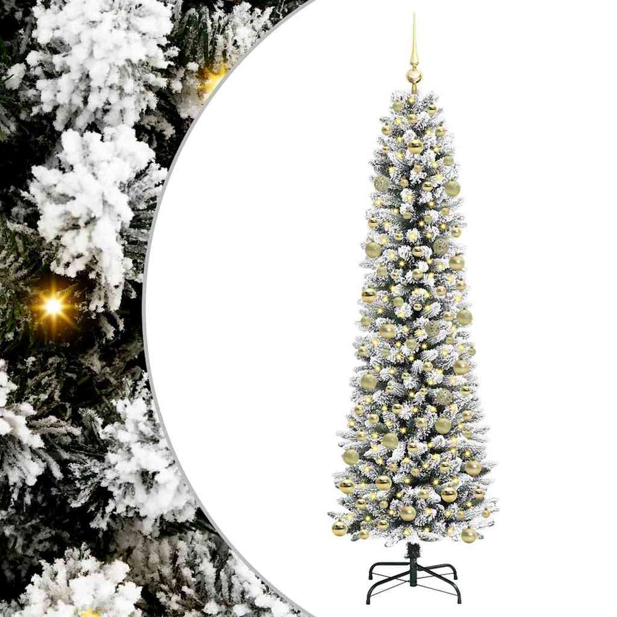 Kunstkerstboom Wit 210 cm PVC en Metaal en Plastic