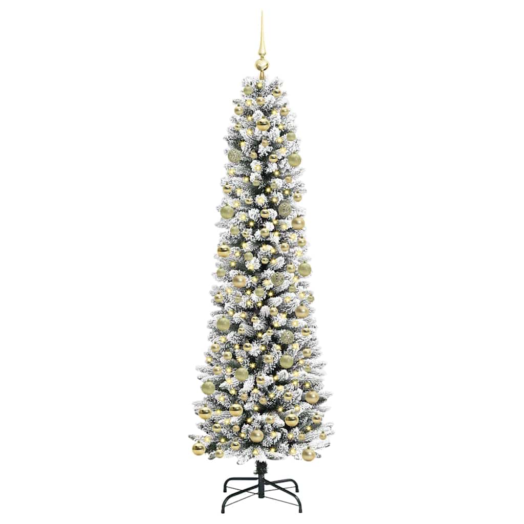 Kunstkerstboom Wit 210 cm PVC en Metaal en Plastic