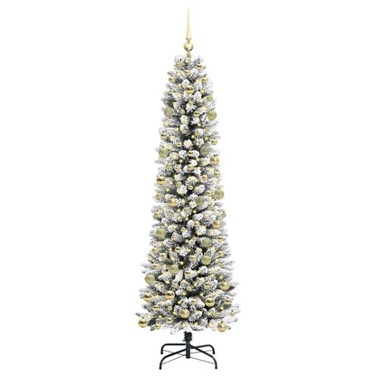 Kunstkerstboom Wit 210 cm PVC en Metaal en Plastic