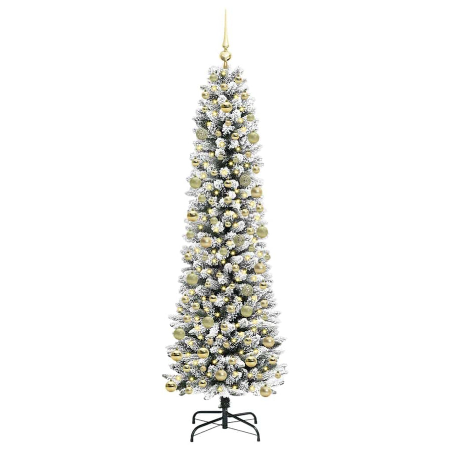 Kunstkerstboom Wit 210 cm PVC en Metaal en Plastic
