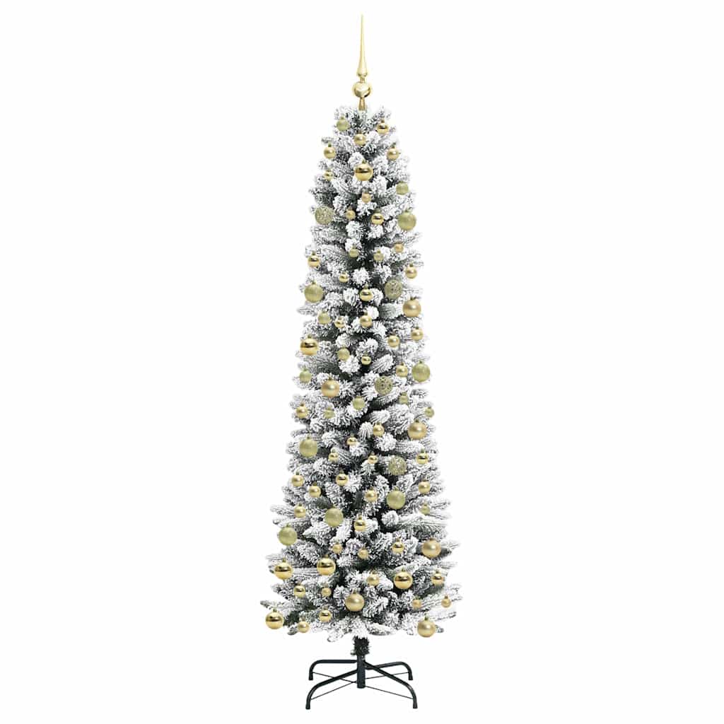 Kunstkerstboom Wit 210 cm PVC en Metaal en Plastic