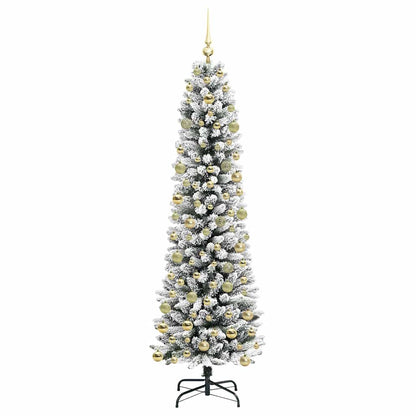 Kunstkerstboom Wit 210 cm PVC en Metaal en Plastic